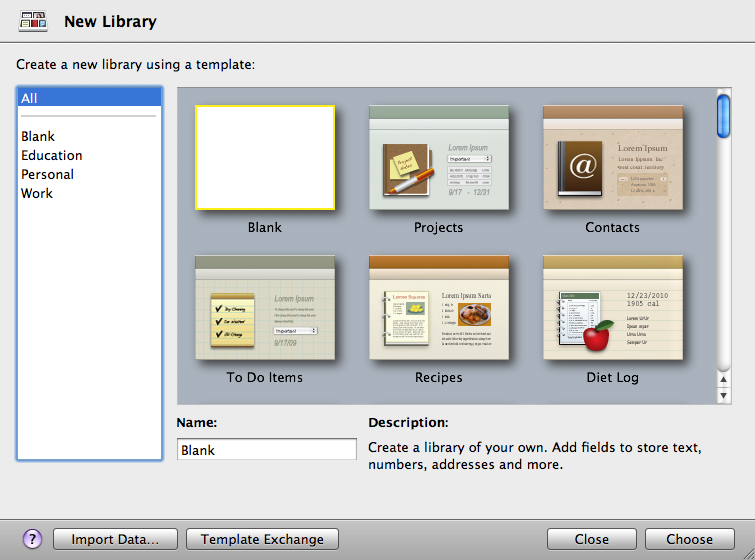 Illustration of New Library dialog