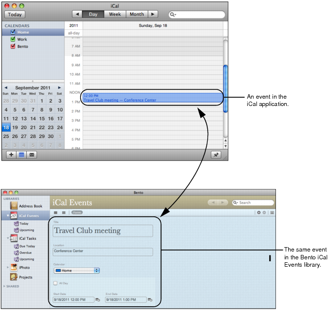 Illustration of iCal application and iCal Events library