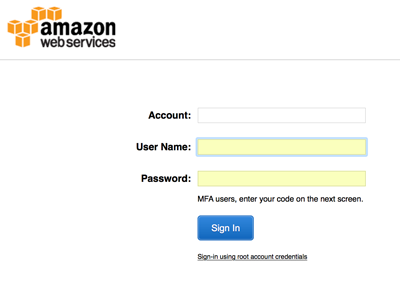 AWS Marketplace - Sign In page