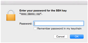 FileMaker Cloud - SSH password dialog box