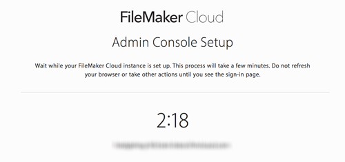 FileMaker Cloud - Admin Console-Seite „Einrichten“