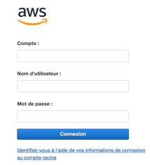 AWS Marketplace - Page de connexion