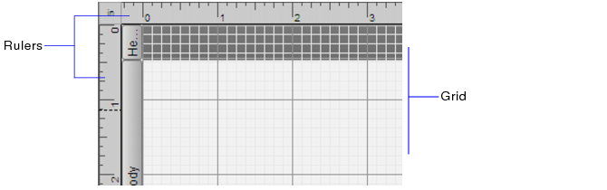 Blank layout showing the rulers and grid