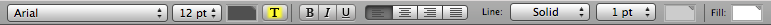 Formatting bar in Layout mode in the Mac OS