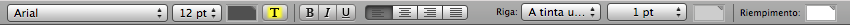 Barra de formato en el modo Presentación en Mac OS