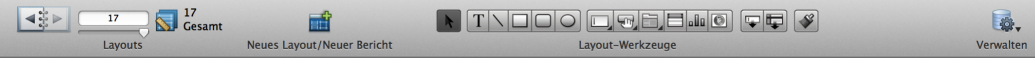 Statussymbolleiste im Layoutmodus unter Mac OS