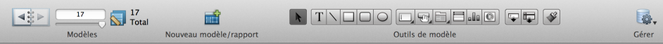 Barre d'outils en mode Modèle dans Mac OS