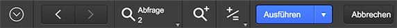 Statussymbolleiste im Suchenmodus in einem breiten Webbrowser-Fenster