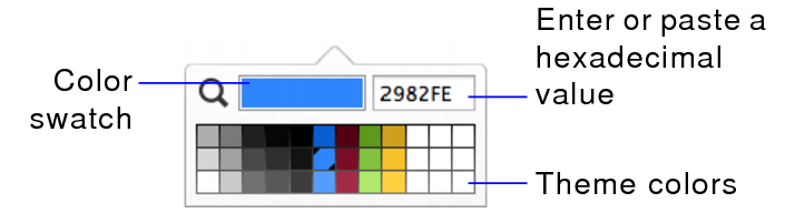 Theme colors in color palette