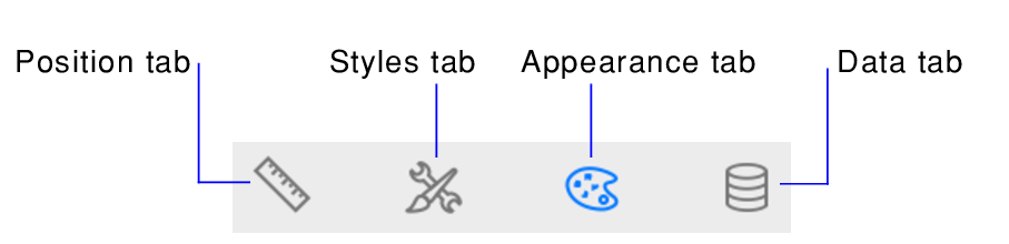 Inspector tabs buttons