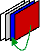 Objekt flyttas bakåt i staplingsordningen med kommandot En nivå ner
